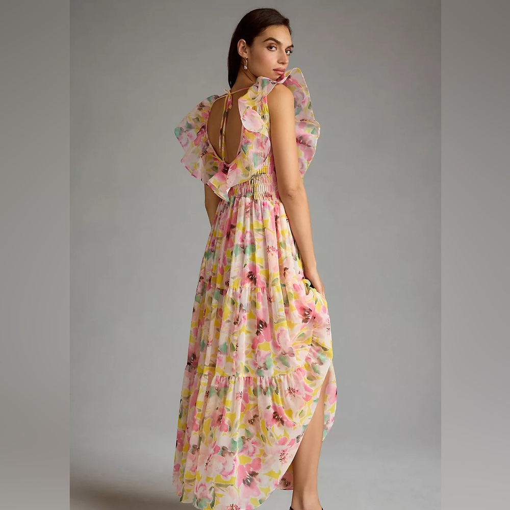MISA Los Angeles Trova Reversible Floral Maxi Dress Size M NWOT